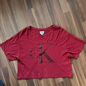 Calvin Klein Burgundy Logo Crop Top